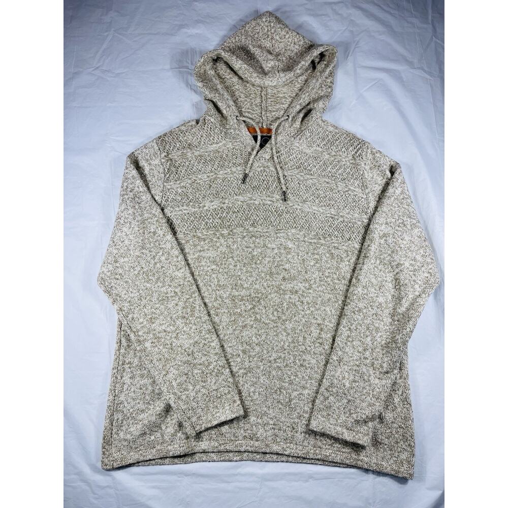 Even Tide Mens L Oatmeal Knit Hoodie Cotton Blend Pullover